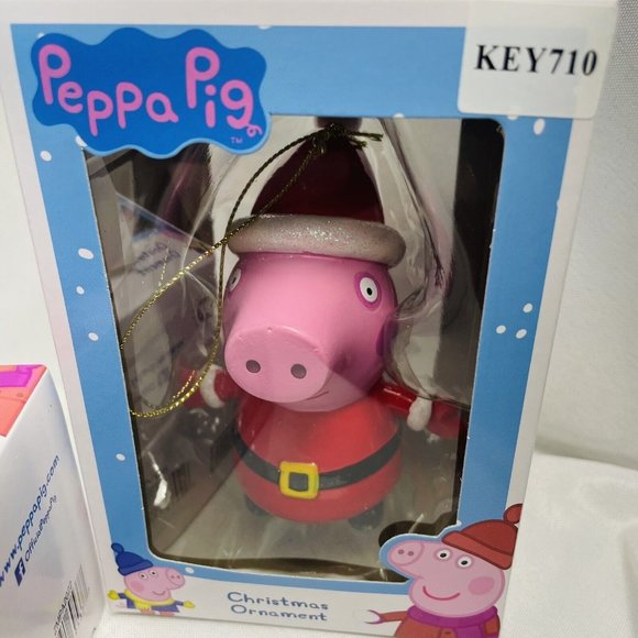 3 Peppa Pig Winter Santa Present Holiday Christmas Gift Ornament Kurt Adler Lot - Picture 10 of 15